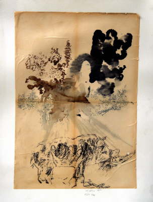 Etude topographique 673x, 076x100, technique mixte